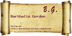 Barthalis Gordon névjegykártya